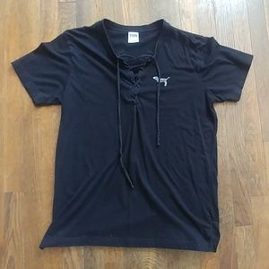 VS Pink Tie Front Top